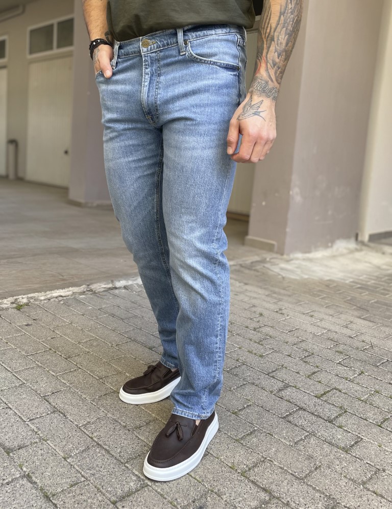 Lee Daren Zip Fly ανδρικό ανοιχτό μπλε ξεβαμμένο τζιν 112367189 φωτογραφία
